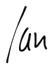 A stylized handwritten signature representing the name "Ian," showcasing a flowing and artistic cursive design.