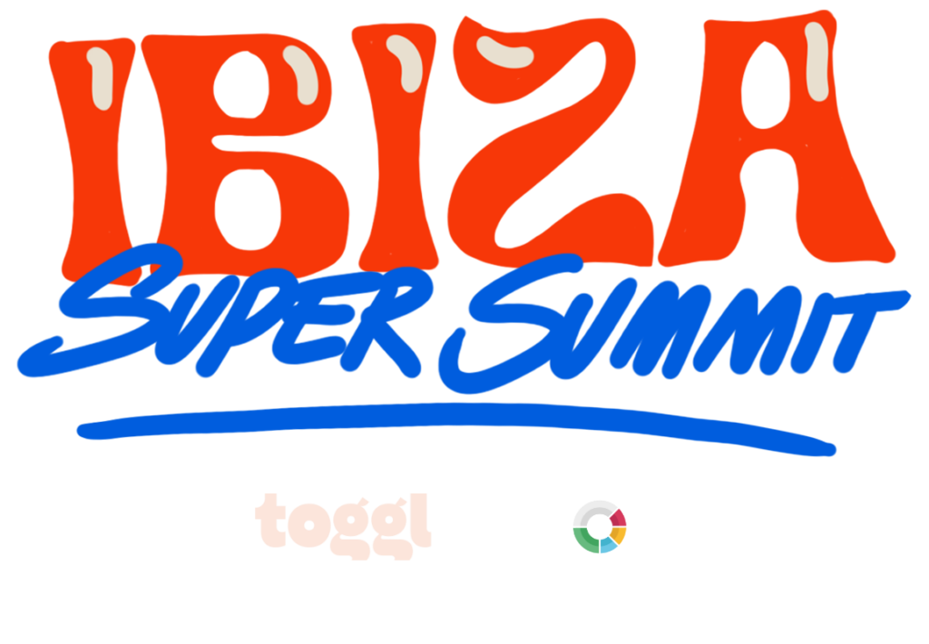 "IBIZA Super Summit" logo in bold red and blue, with logos for Teal and Score at the bottom.