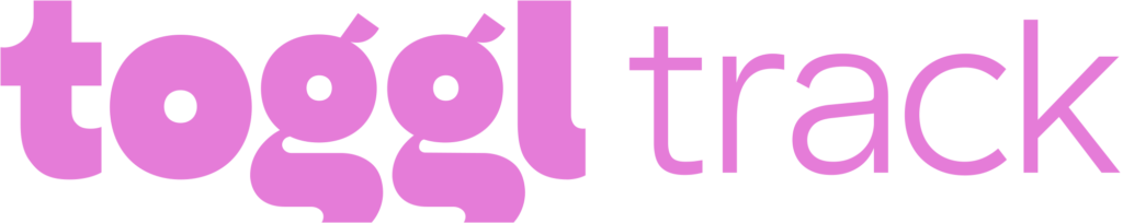 Toggl Track logo featuring bold, stylized purple text on a transparent background.