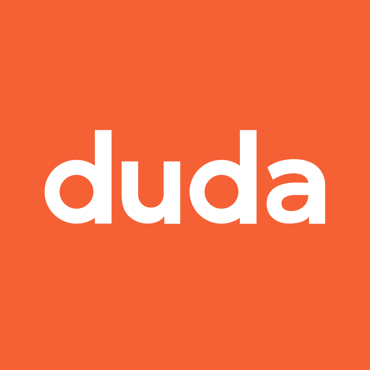 White "duda" text centered on an orange background.